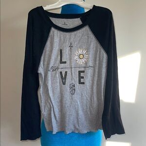 Black and Gray Kids Love Shirt